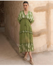 Green with  gold  details kaftan 